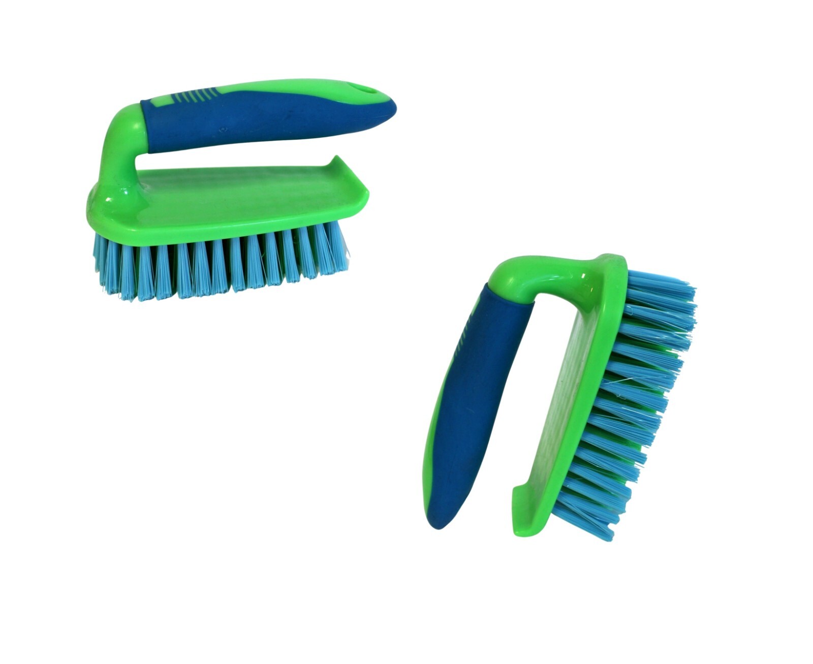 2 Pack Multi Purpose Plastic and Nylon Bristle Household Cleaning Brushes