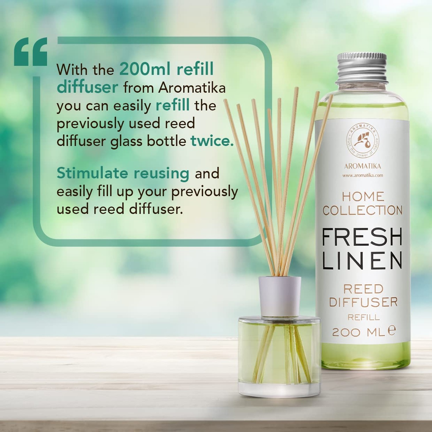 Reed Diffuser Refill Fresh Linen 6.8 Fl Oz (200ml) – Room Diffuser Refill – H…