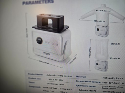 AUTOMATIC IRONING MACHINE, PORTABLE HANDS-FREE WRINKLE REMOVER-BRAND NEW IN BOX!