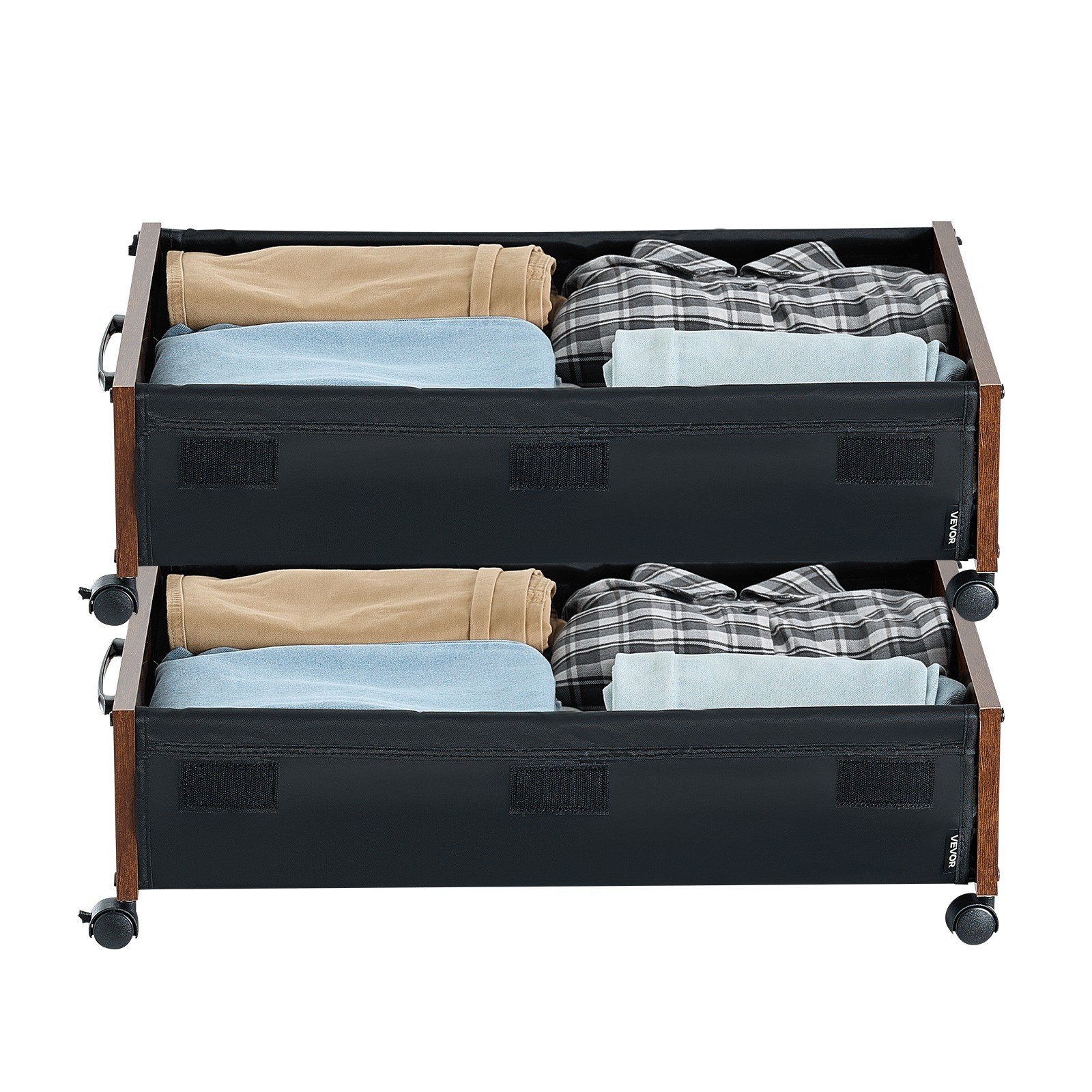 VEVOR Under Bed Storage with Wheels 25.6×18.1×7.1 Inch Rolling Storage Bags