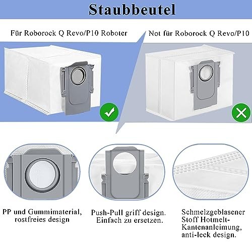 Accessories Kit Compatible with Roborock Q Revo 【Not for Qrevo S】Robtic Vacuum C