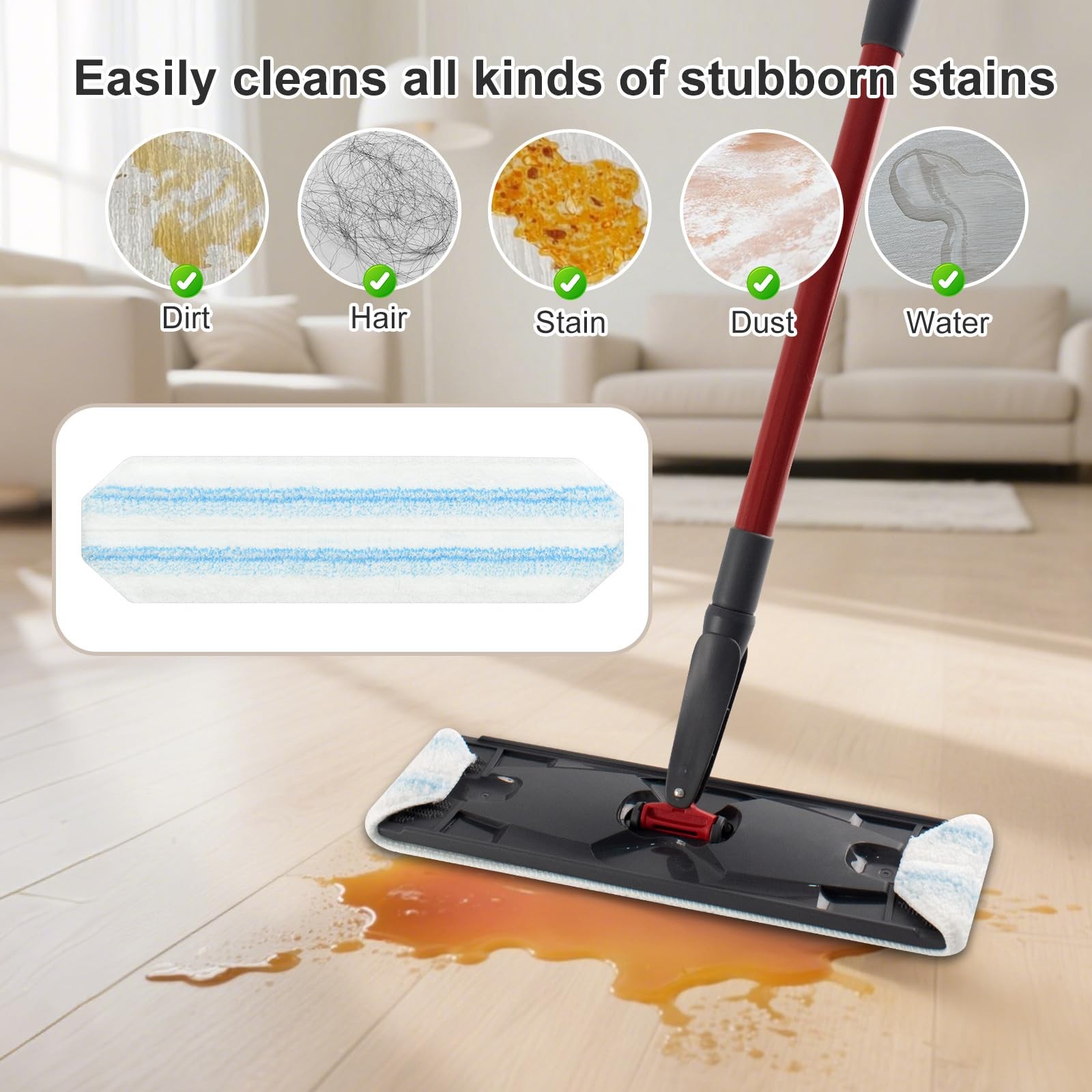 Mop Pads Replacements Compatible with O Cedar H2prO Flat Mop System Microfiber