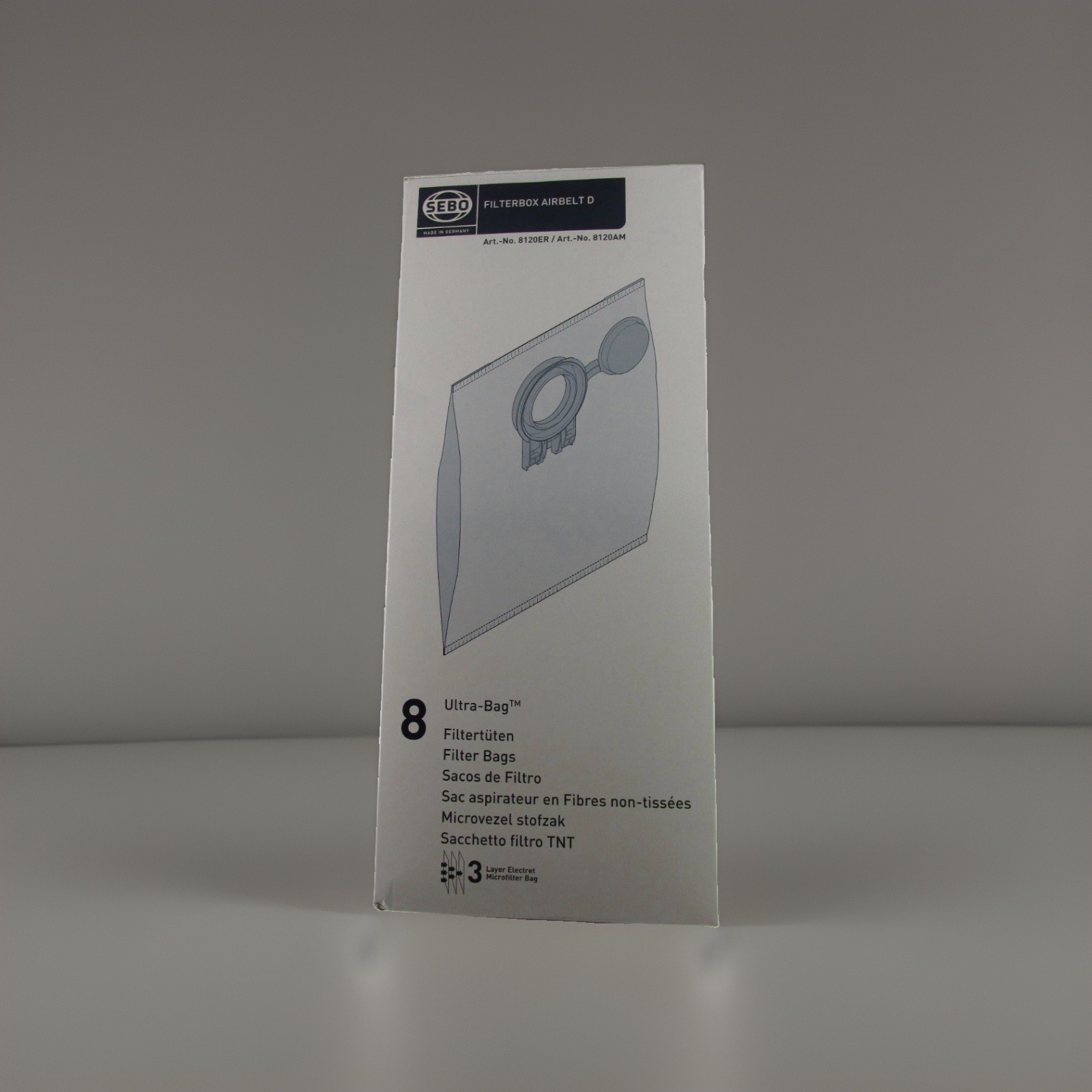 Sebo D Series 8120ER Vacuum Dust Bag x 8 Genuine D2 Total Storm Titan Cleaning