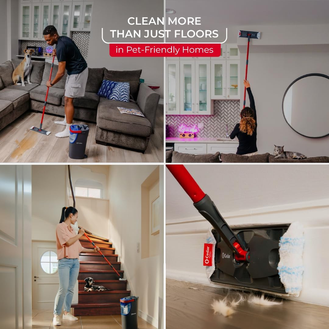 O-Cedar H2prO Flat Mop System | Quick Everyday Cleaning | Dual-Tank Fresh Water
