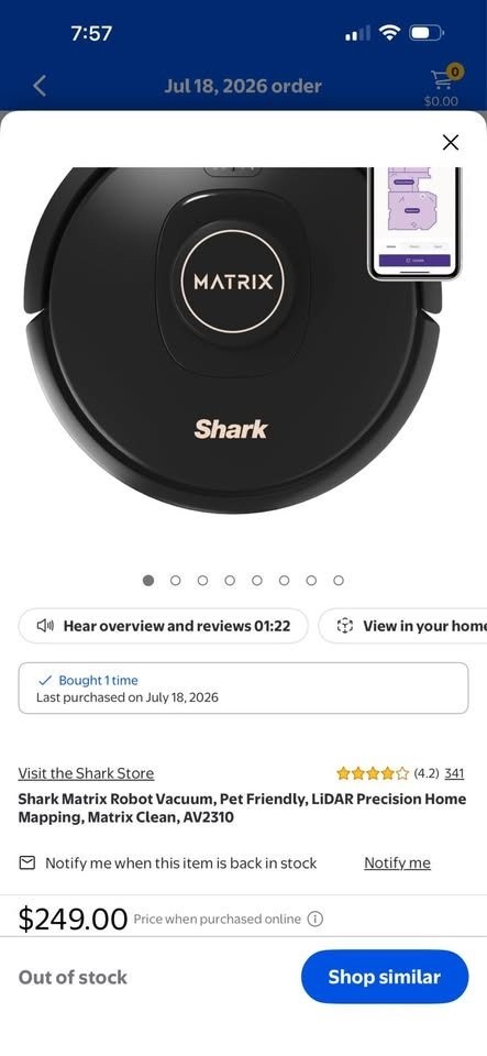 Shark AI Robot Vacuum Matrix Clean Self Empty Home Mapping Multi-Surface