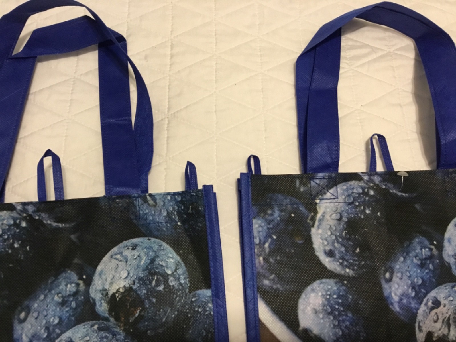 2 WALMART REUSABLE SHOPPING TOTE Blueberries/Grapes