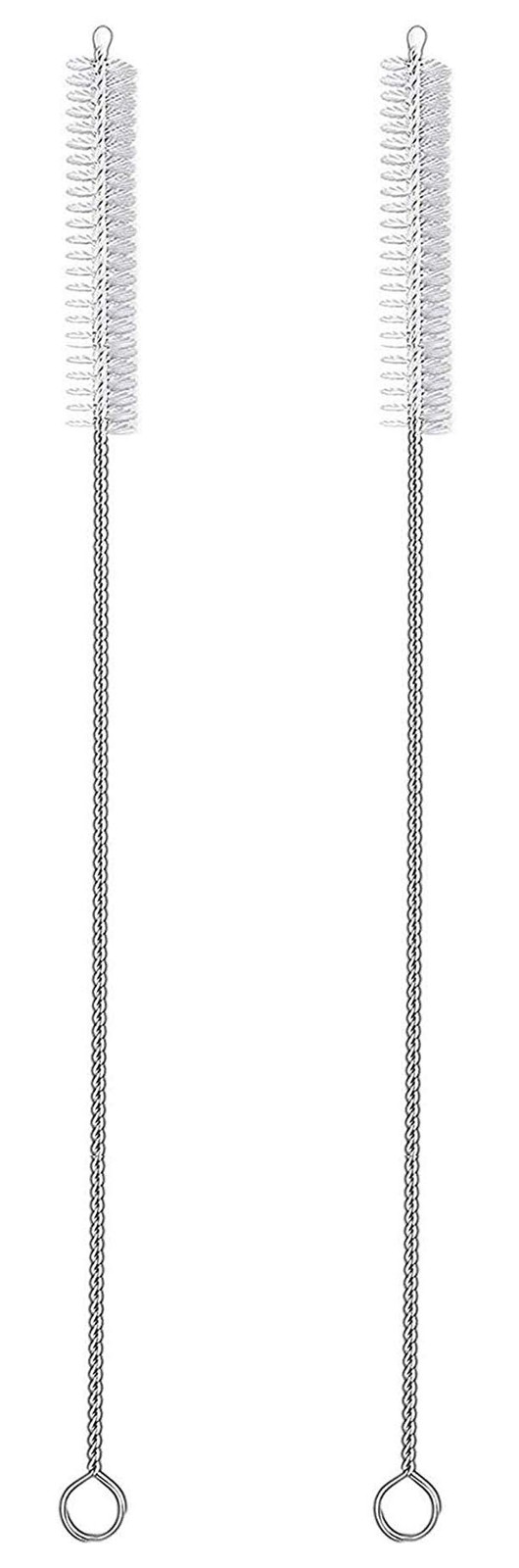 2 Drinking Straw Cleaning Brush Long – Bristle 2 Count, Stainless Steel