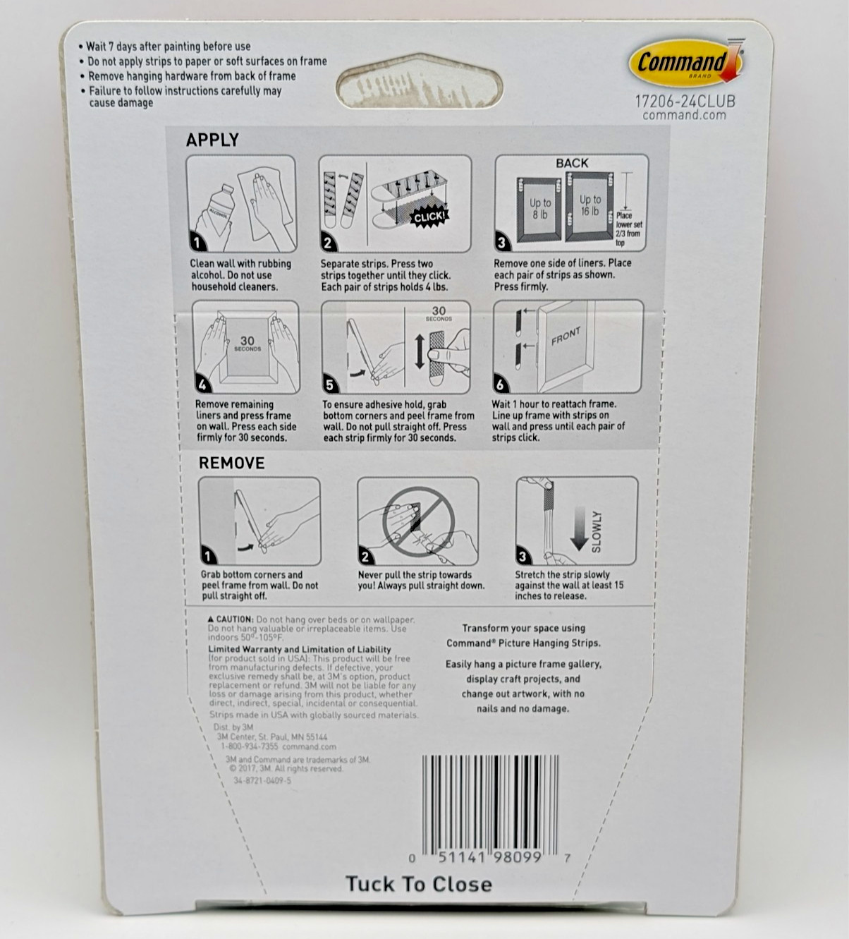 3M Command Large Picture Hanging Strips 24 Pairs 48 Strips Holds Up to 16 lb