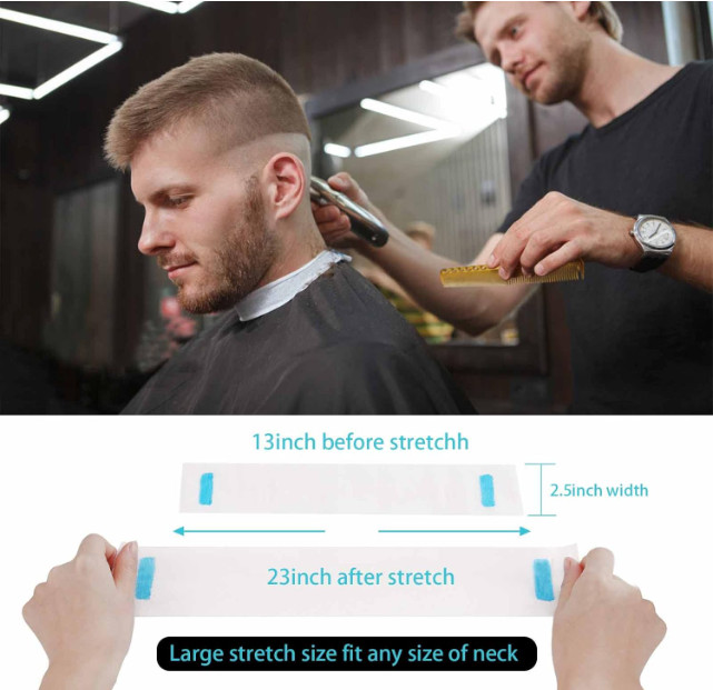 10 Rolls Disposable Barber Paper Neck Strips, 1000 Count, 2.6 X 13 Inches..