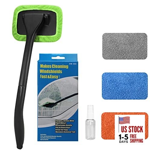 Car Windshield Cleaning Tool, Windshield Cleaner with 4 Washable and Reusable