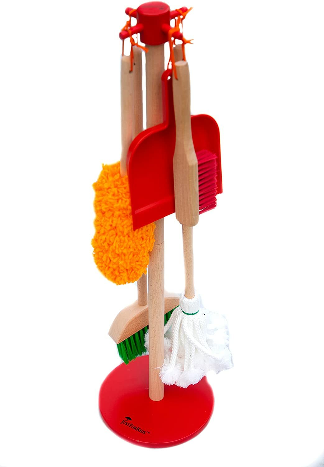 G & F Wooden Detachable Kids Cleaning Toy Set Duster, Brush, Mop, Broom 6 Pieces