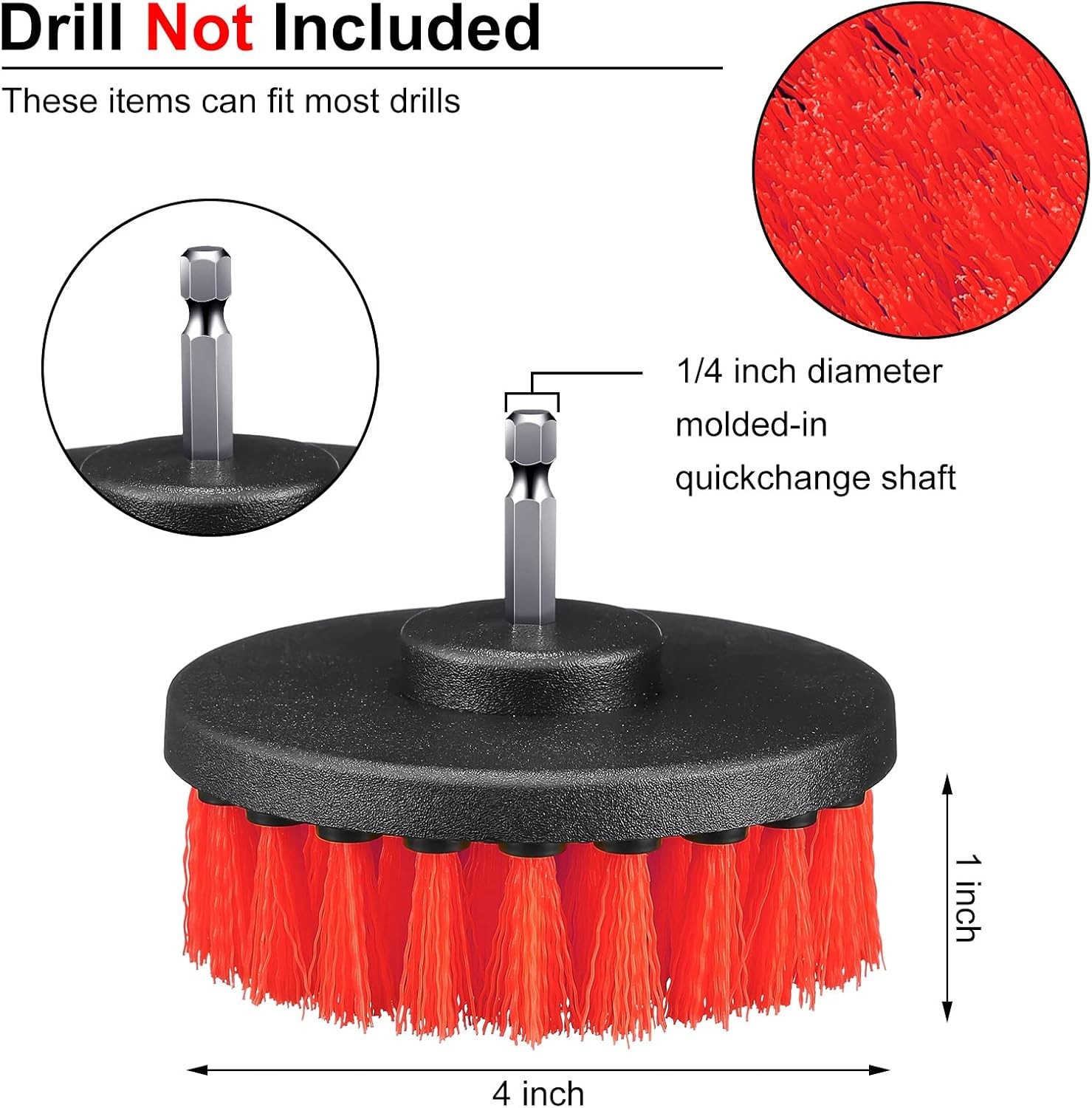6 Pcs Drill Brush Attachment Power Scrubber Cleaning Kit Multi Purpose Drill