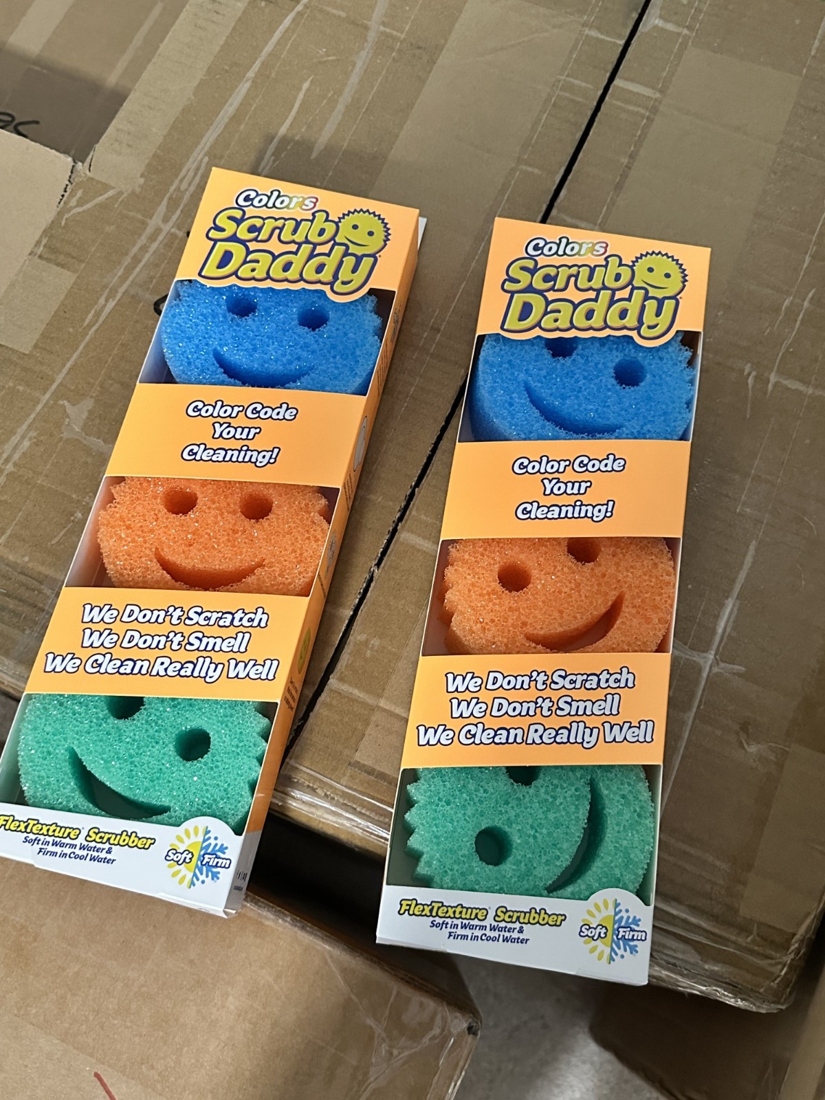 Two Pack Scrub Daddy Pack 6 Count Colors Flexible Non Scratch 3X2 Sponges