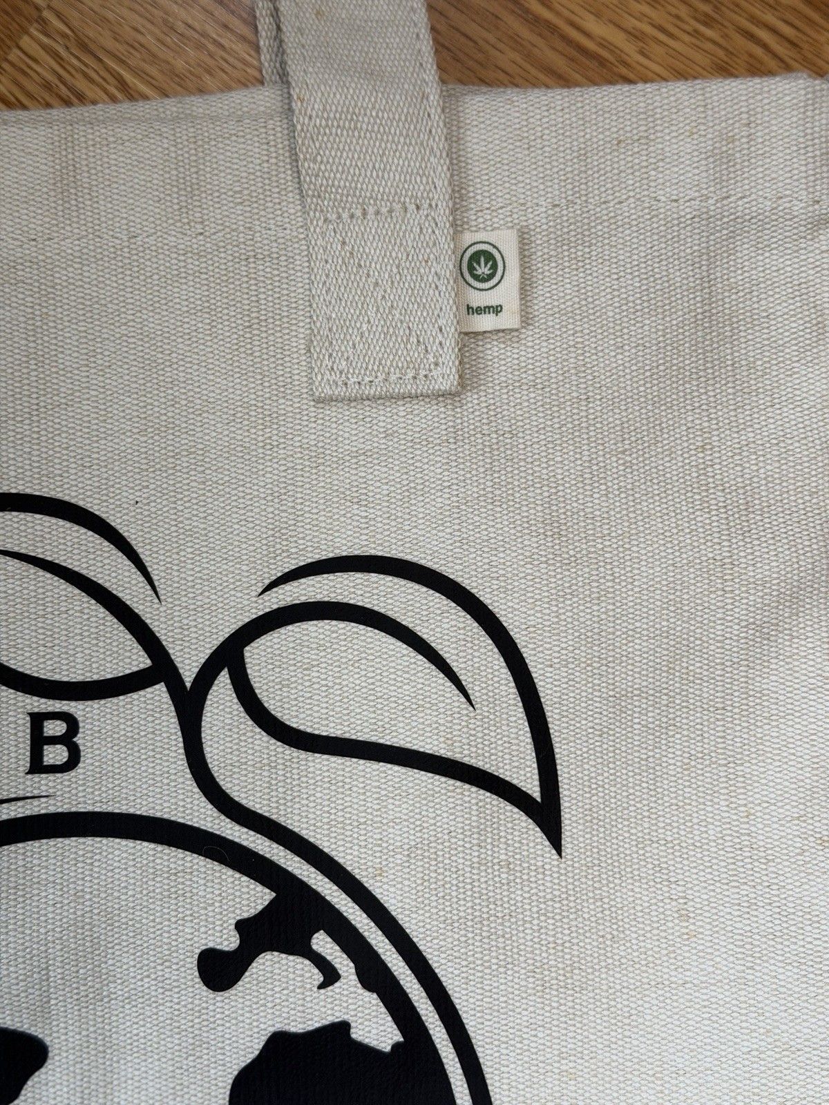 Reusable Hemp Tote Bag w/ Handles & Decal Eco-Friendly “There is no planet B”