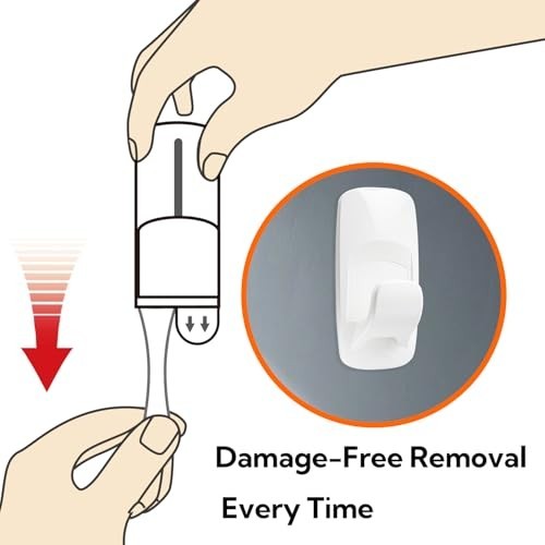 10 lb Large Utility Hooks 2 Pack with 6 Adhesive Strips White