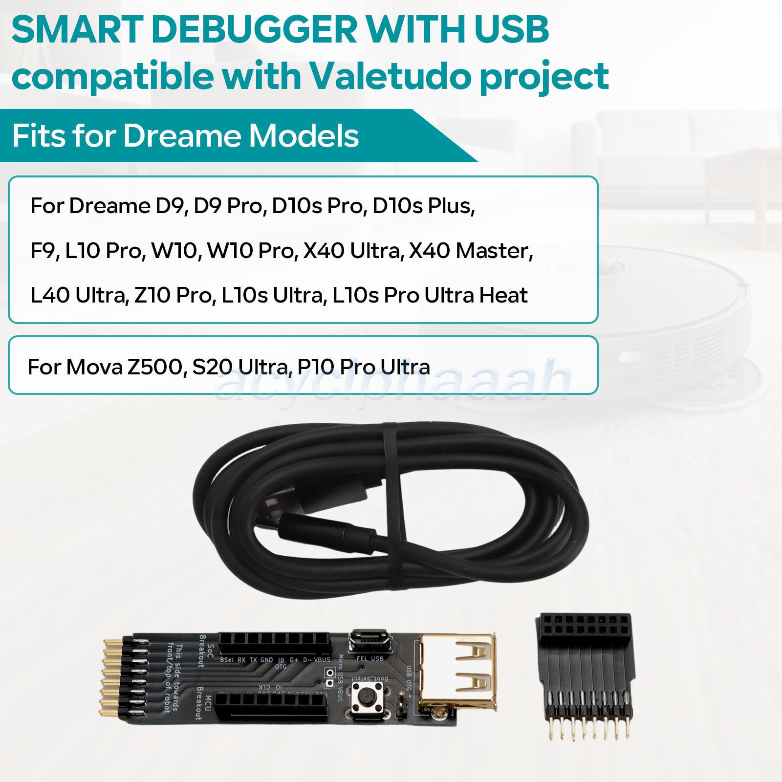 For Dreame (Mova) Robot Vacuum Breakout PCB Kit for Valetudo F9,D9 Pro, D10s Pro