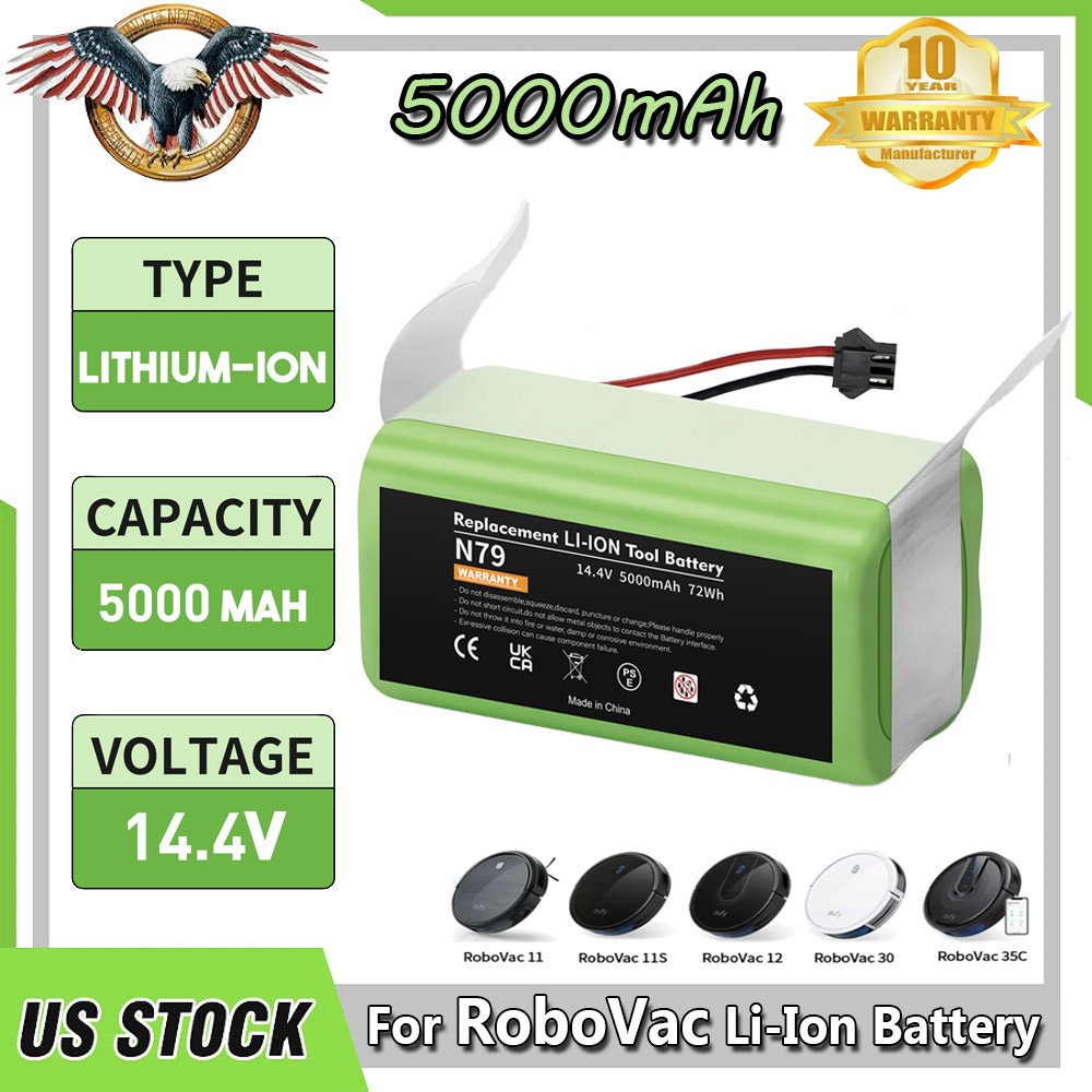 14.4V Li-ion Battery 5000mAh for Ecovacs Deebot N79S 500 N79 Eufy RoboVac 11S 30