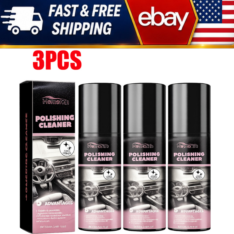 3PCS Car Interior Cleaner, 2026 New Polishing Cleaner for Interior Detailing US