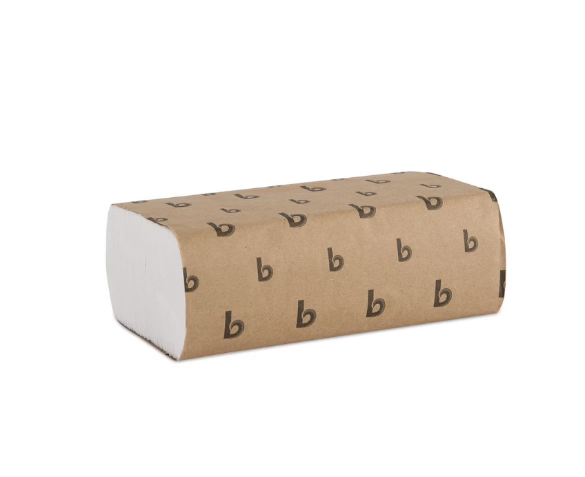 4000 White Paper Multifold Towel Bulk C-Fold Recycled Fiber Boardwalk Pack of 16