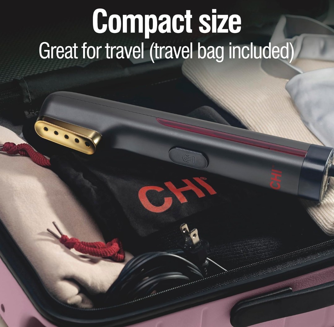 CHI Handheld Corded Garment Steamer 800W 35 sec Heat, 5 min Steam, Bag