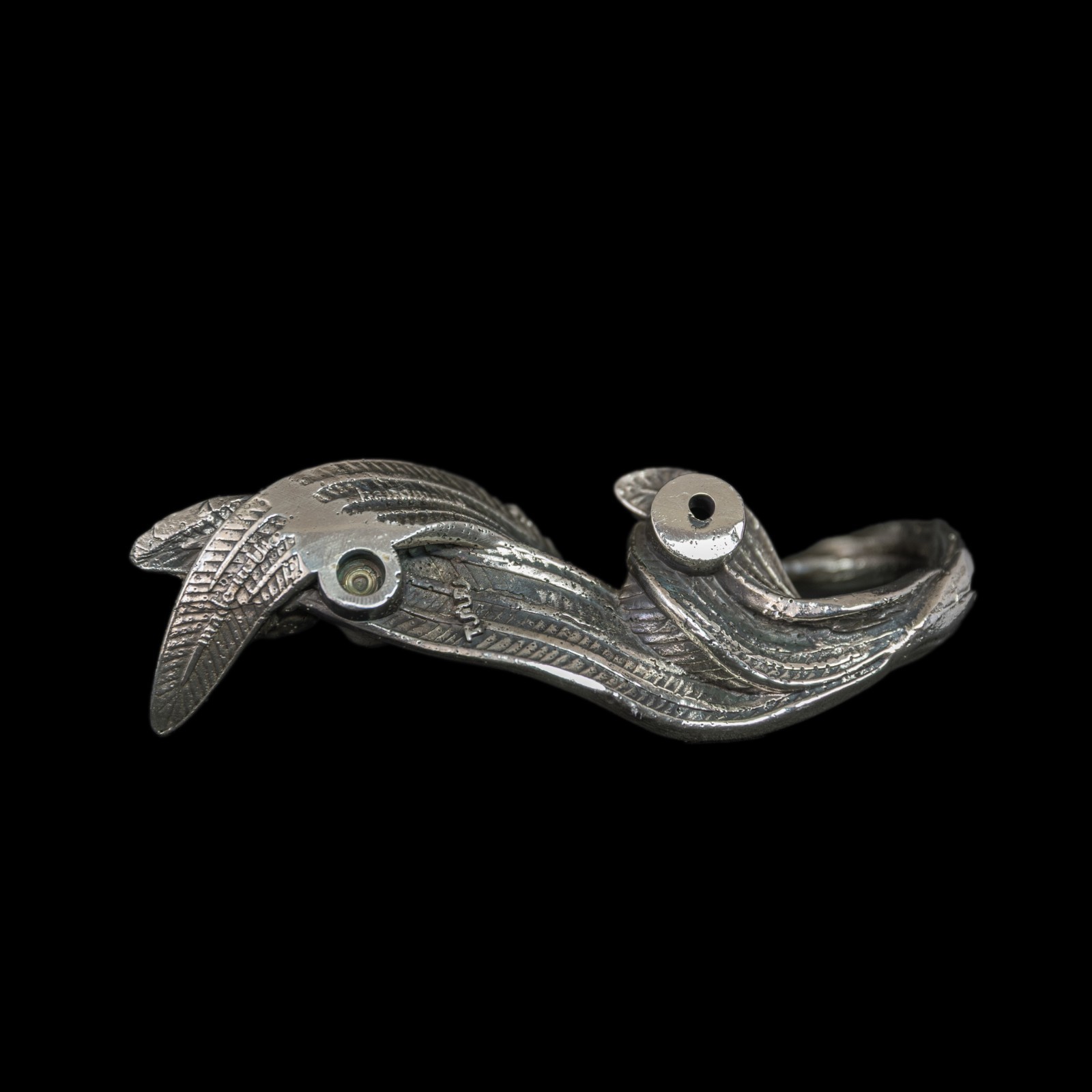 Fairy Wall Hook – Heavy Nickel Silver Art Nouveau Hanger–Fantasy Home Decor