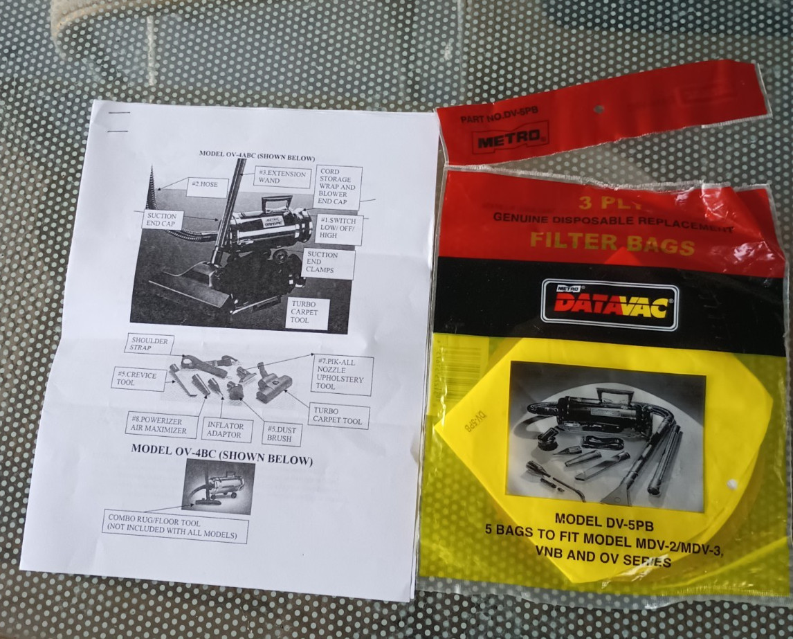 Metro OmniVac Professional Canister Vacuum Model OV-4 4.0 HP – TESTED