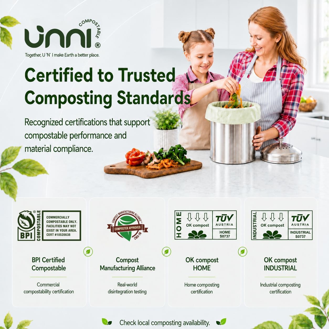 Compostable Trash Bags, 2.6 Gallon / 9.84 Liter, 100 Count, Extra Thick 0.71 …