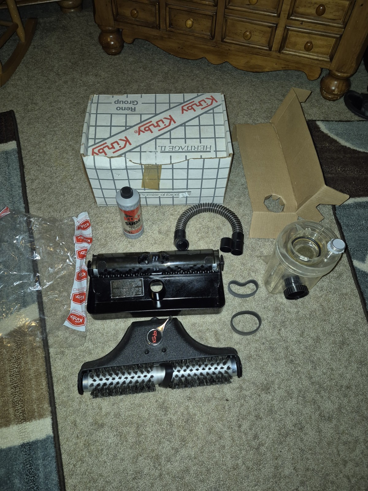 Kirby Heritage II Vacuum Model 5584 Attachment Lot W/ Parts Tank