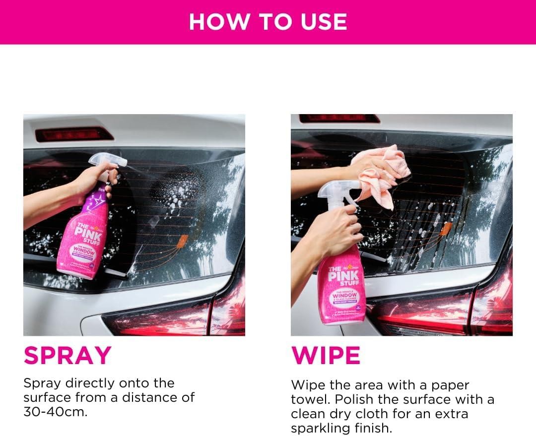 The Pink Stuff Window & Glass Cleaner with Rose Vinegar, 25.4oz Spray – 82384