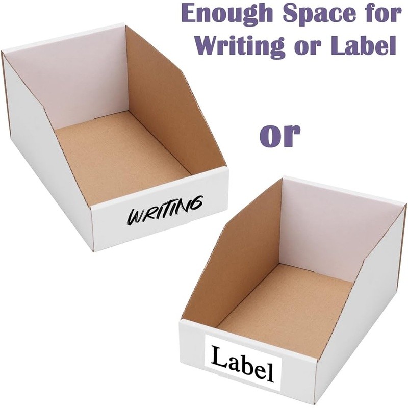Cardboard Storage Bins 35 Pack Organizer Easy Assembly Labeling Tool Parts Snack