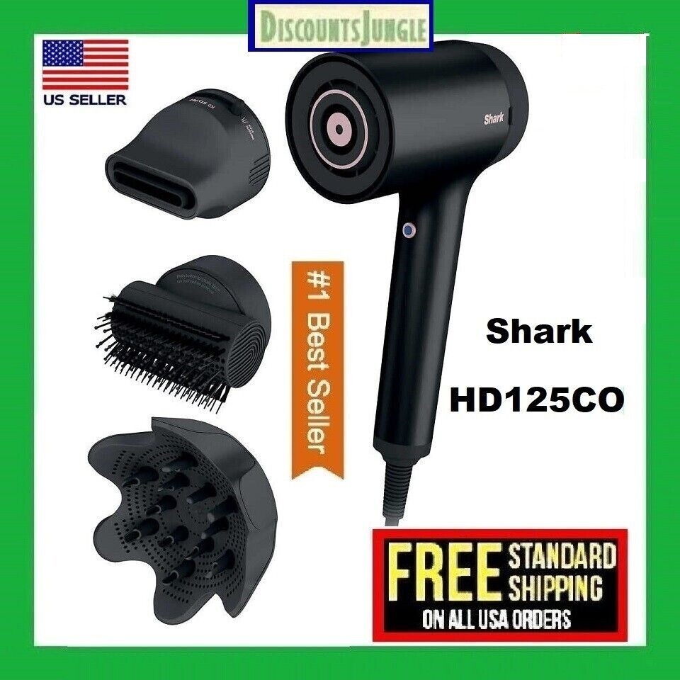 Shark HyperAir IQ Hair Dryer Ultra-Fast Drying No Heat Damage Style That HD125CO
