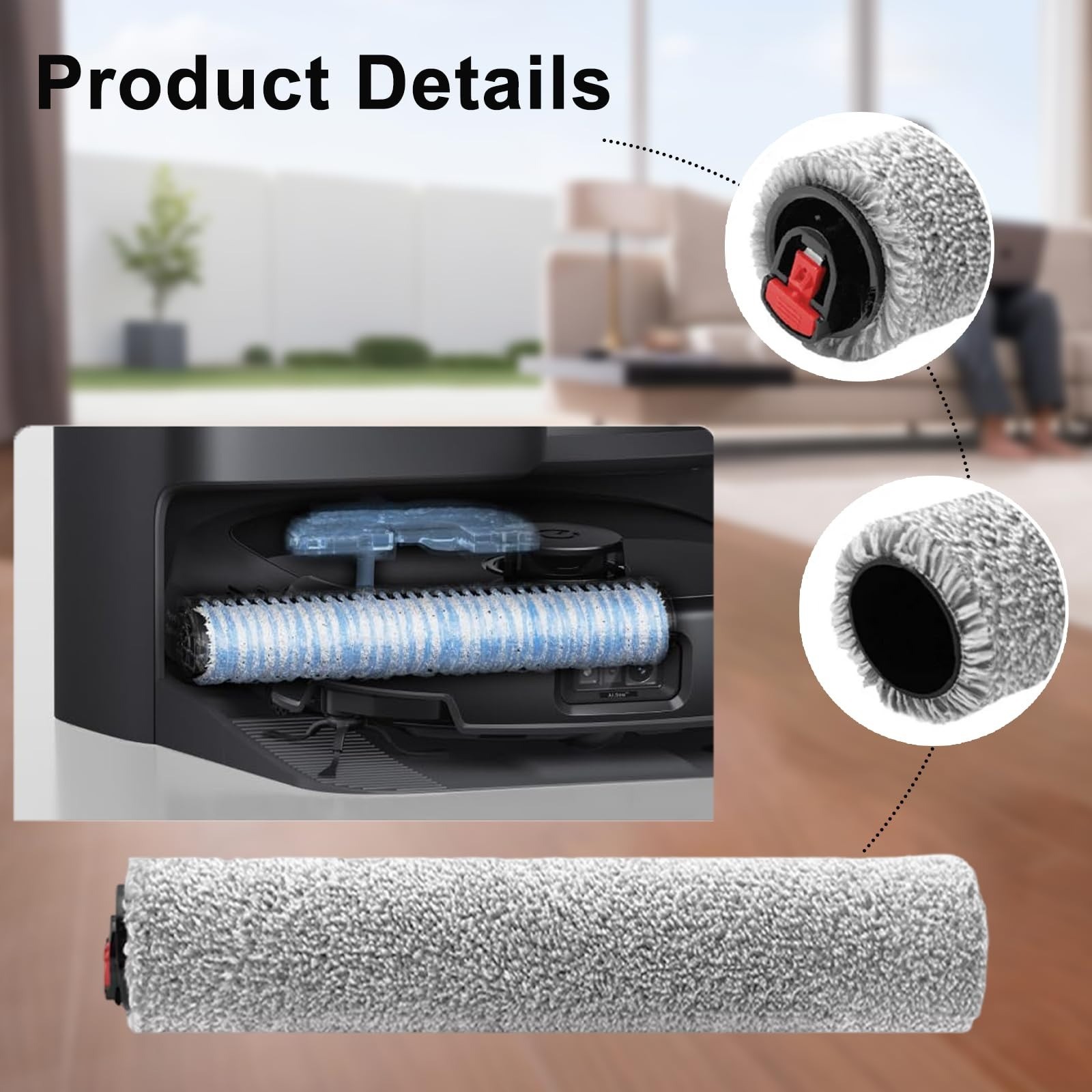 17Pc eufy E25/E28 Kit: 1 Main Brush, 2 Mop, 6 Side, 4 HEPA, 4 Bags