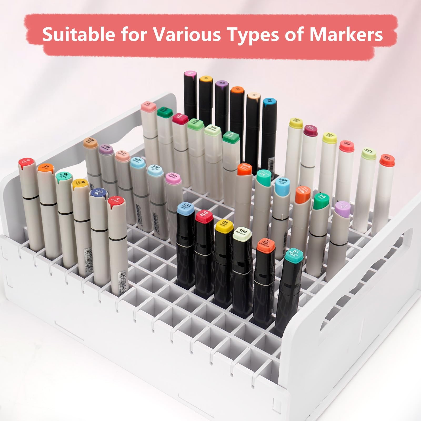 1 PCS 180 Slots Marker Pen Organizer Holder Desktop Craft Supply Rack