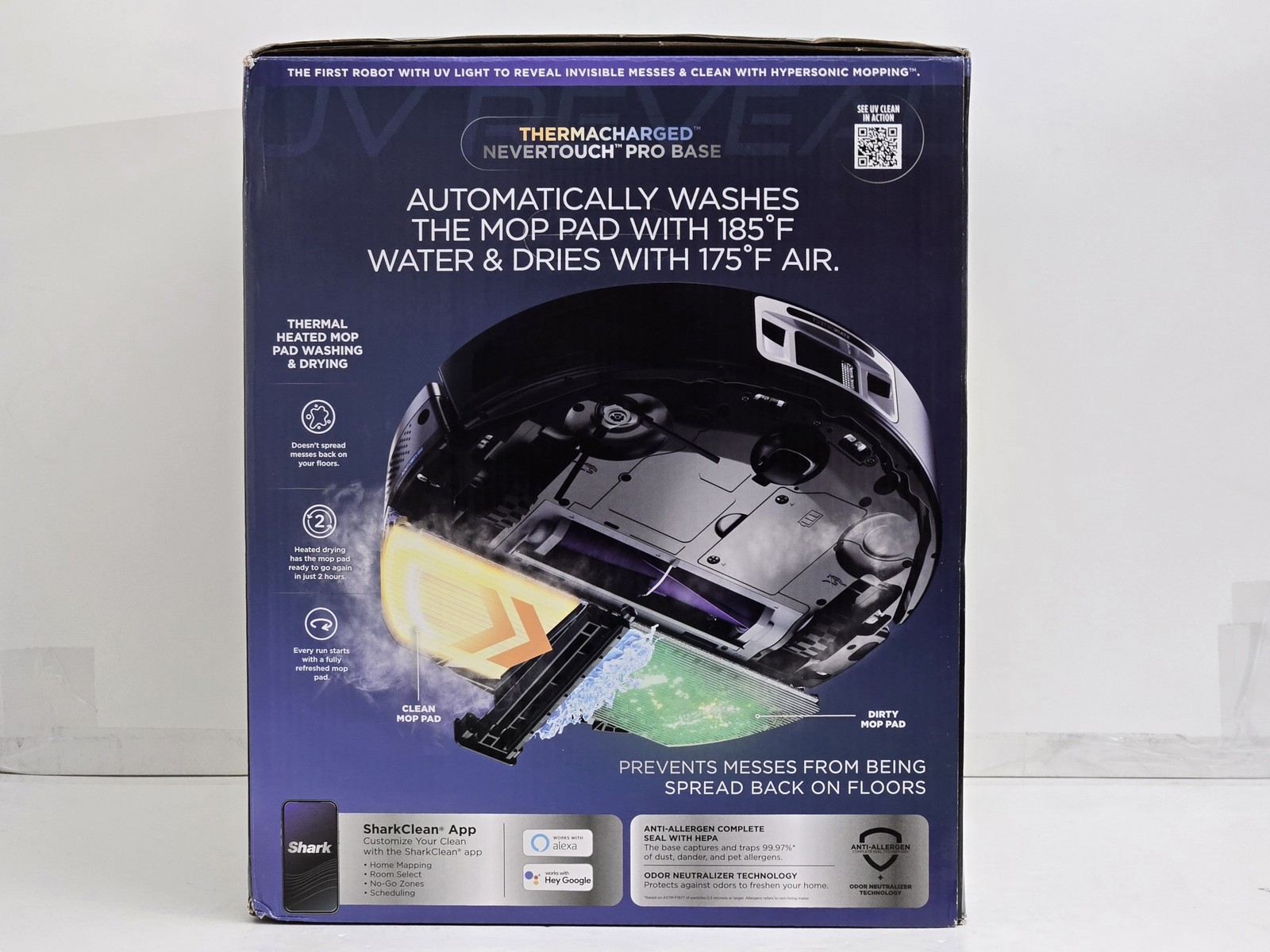 Shark PowerDetect UV Reveal 2-in-1 Robot Vacuum & Mop RV3020XE
