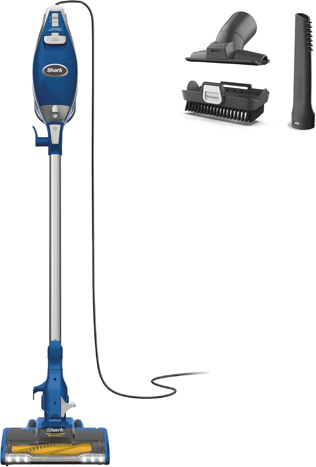 Shark Rocket Corded Stick Vacuum, Self-Cleaning Brushroll, Pet Hair, Blue/Silver