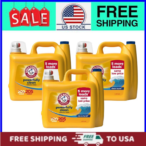 2 Pack ARM & HAMMER Clean Burst Laundry Detergent, 174 fl oz, 174 Loads