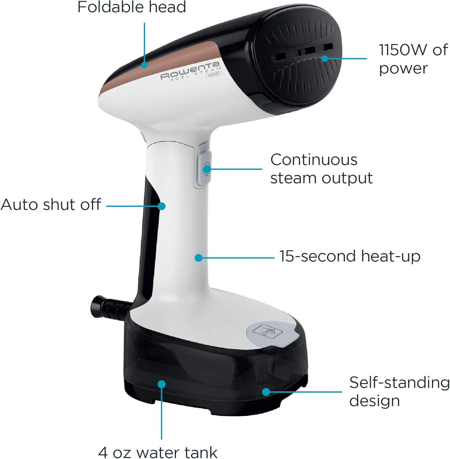 , Steamer for Clothes, Access Steam Handheld Steamer, 15 Second Heatup, 4 Ounce