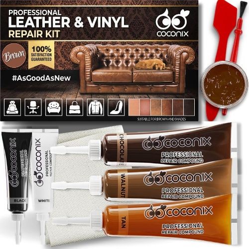 Brown Leather and Vinyl Repair Kit – Restorer of Your Couch, Sofa, Car Seat and