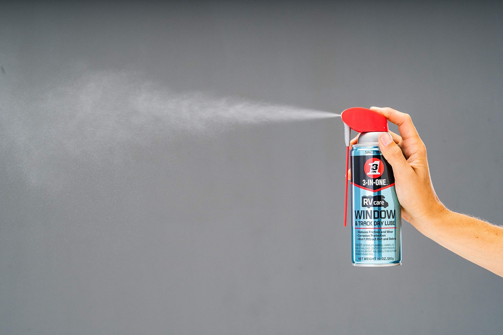 RVcare Window & Track Dry Lube with SMART STRAW SPRAYS 2 WAYS 10 OZ 6-Pack