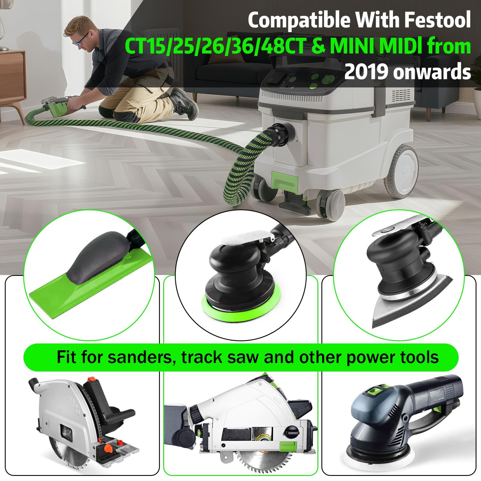 Dust Extractor Hose D27/32×3.5M For Vacuum Hose, Compatible With Festool Ct 2…