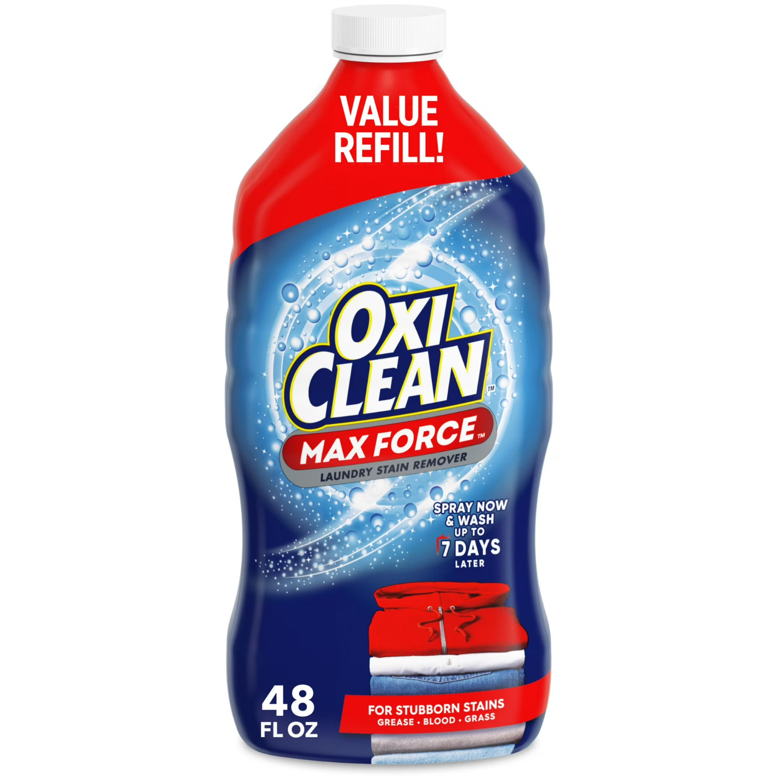 OxiClean Max Force Laundry Stain Remover Spray Refill, 48 fl oz​..