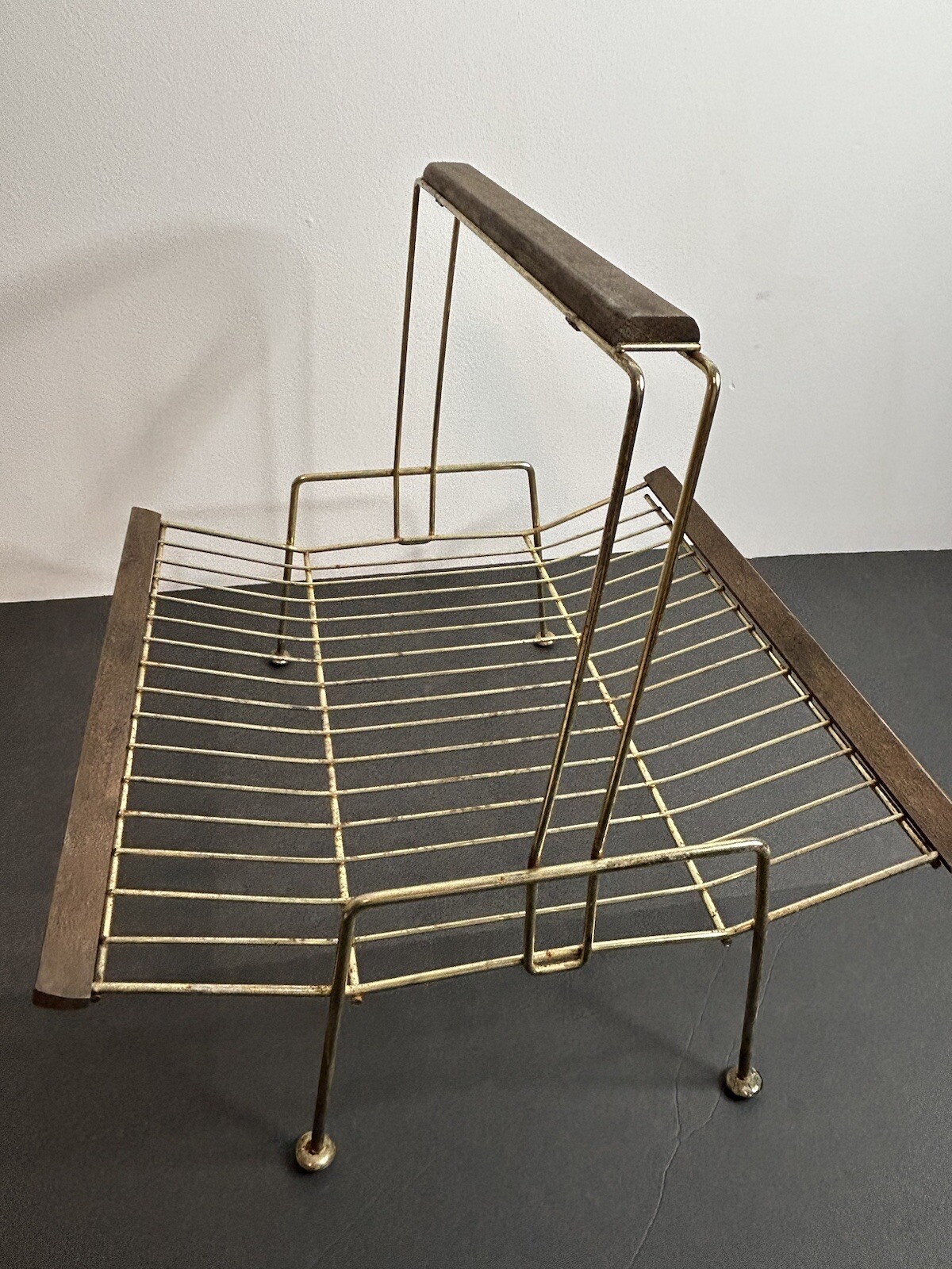 vintage magazine rack Wood And Metal / Mid Century Decor