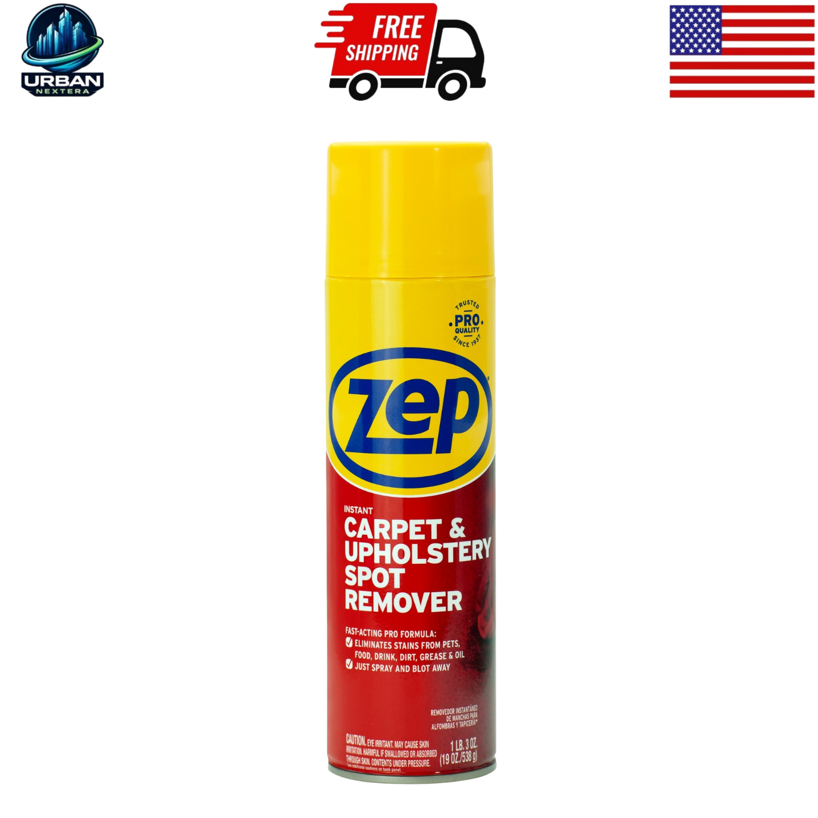 Zep Carpet Upholstery Cleaner Foam 19oz Instant Spot Remover