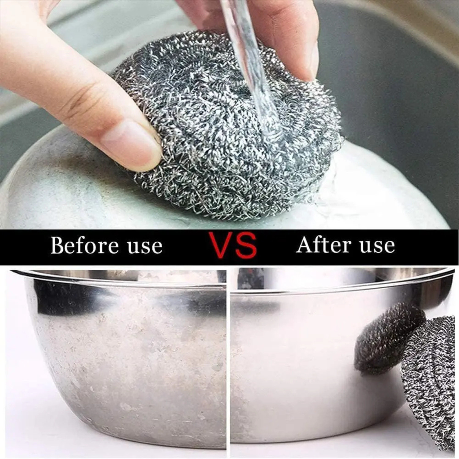20 Pcs Stainless Steel Kitchen Cleaning Sponges Scouring Pad Steel Wool Scrubber