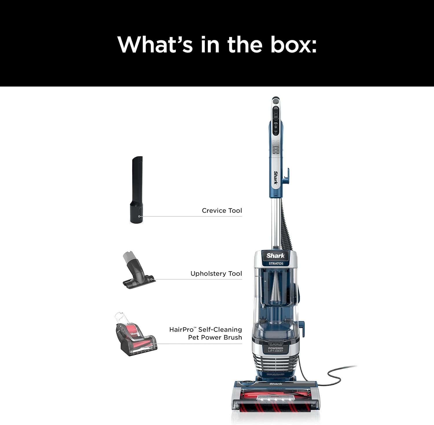 Upright Vacuum, Stratos with DuoClean PowerFins, HairPro, Powered Lift-Away, Sel