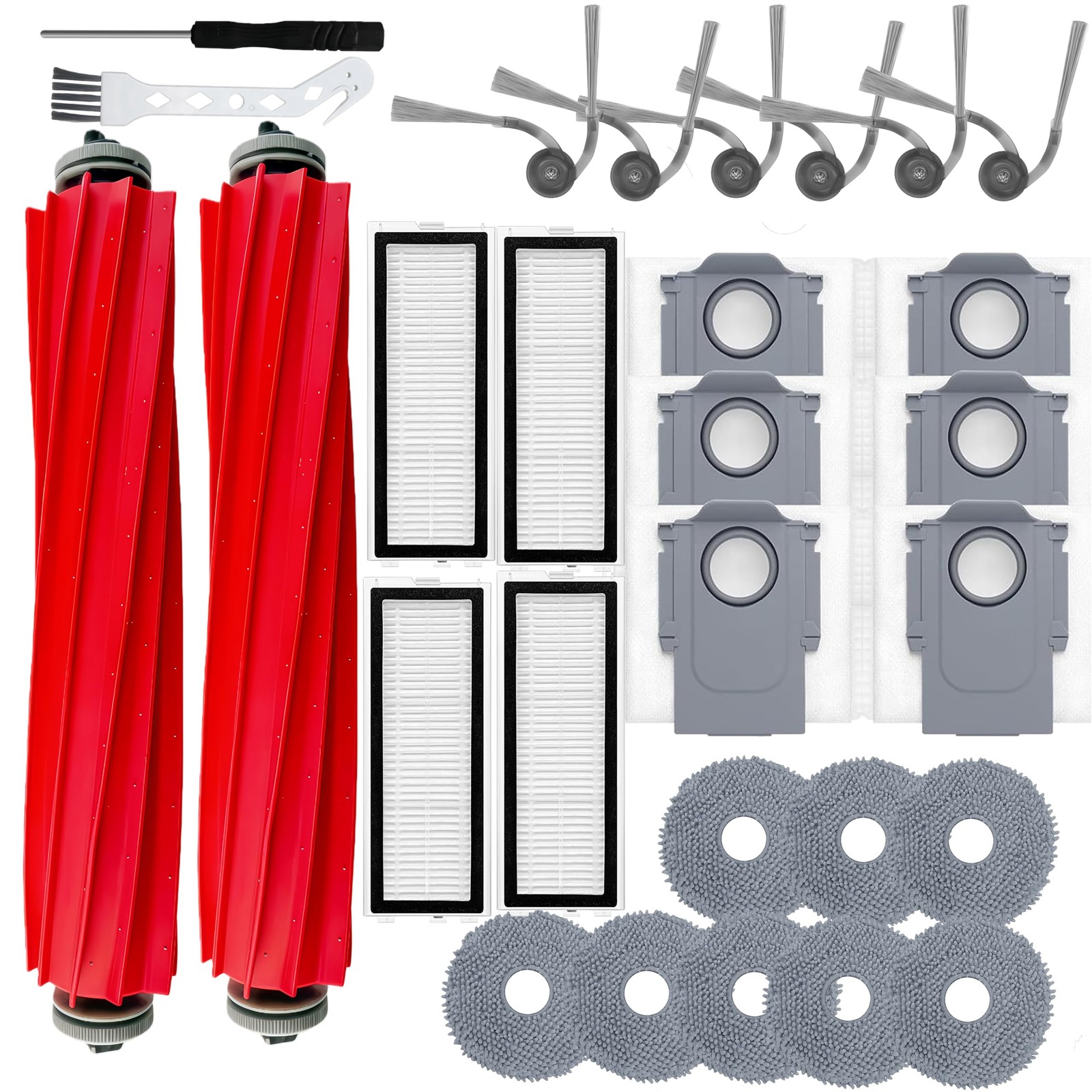 28Pcs QV35A Accessories Replacement Kit for Roborock QV35A/QV35S,QR798/QR598 …