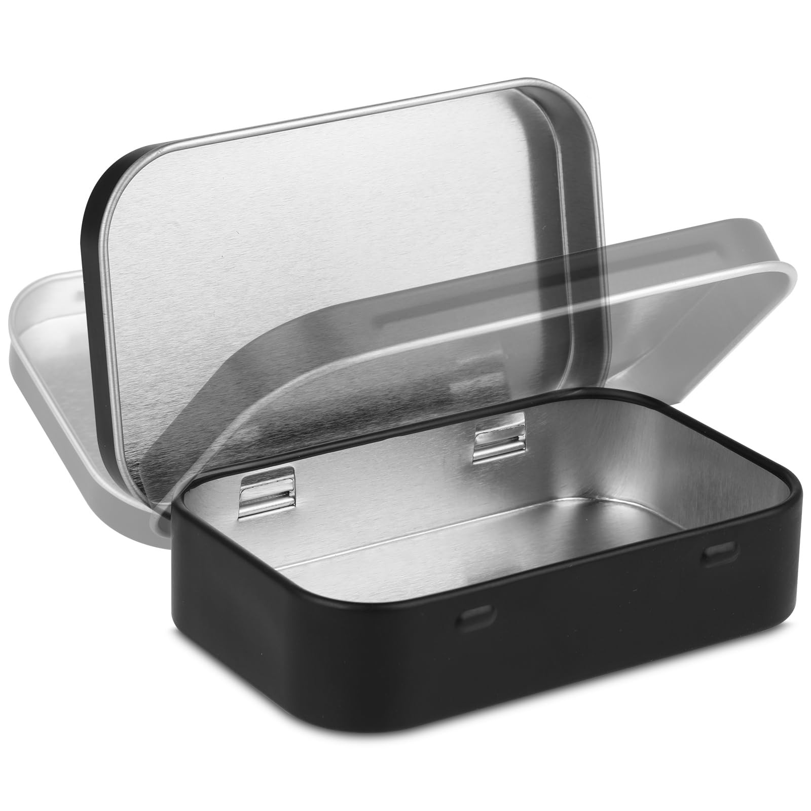 Black Metal Rectangular Empty Hinged Tins Metal Tin Box Small Tins with Lids …