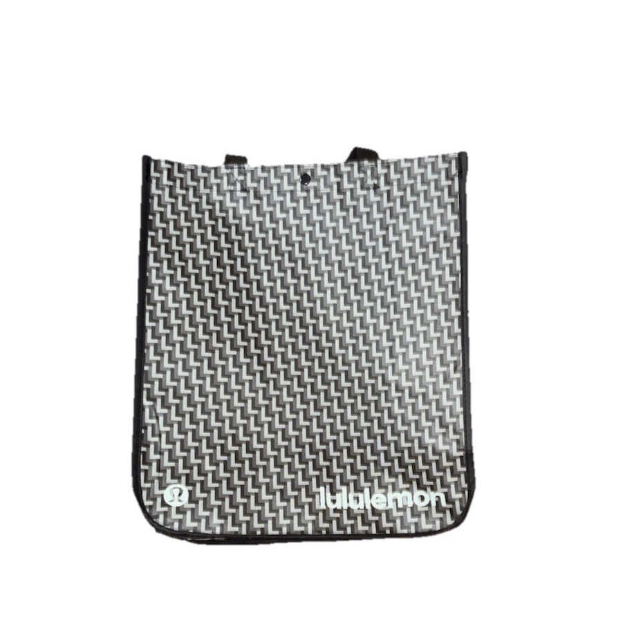 Lululemon Large Black And White Pattern Reusable Shopping Bag New