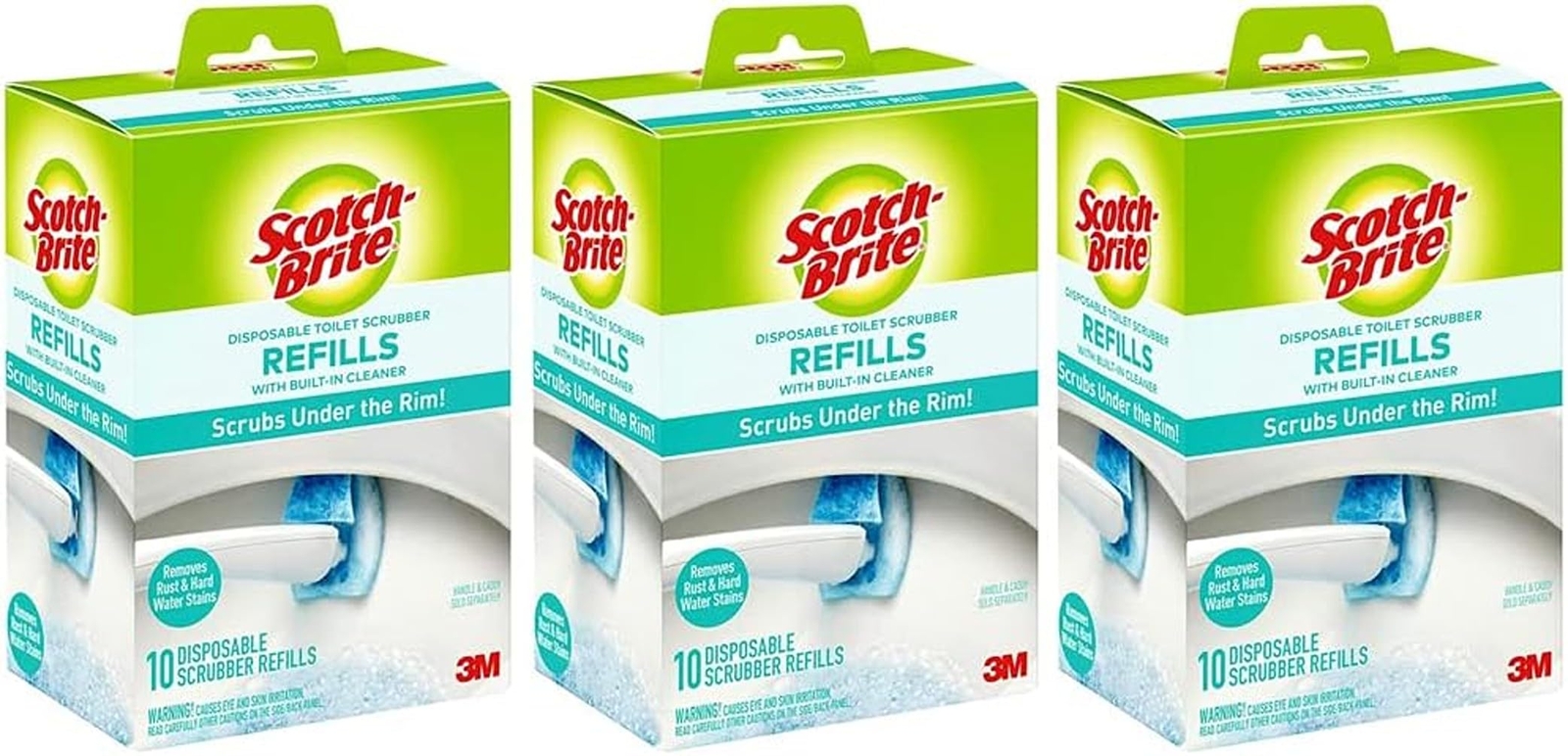 30 Pack Scotch Brite Disposable Toilet Scrubber Refills 10 Count Each