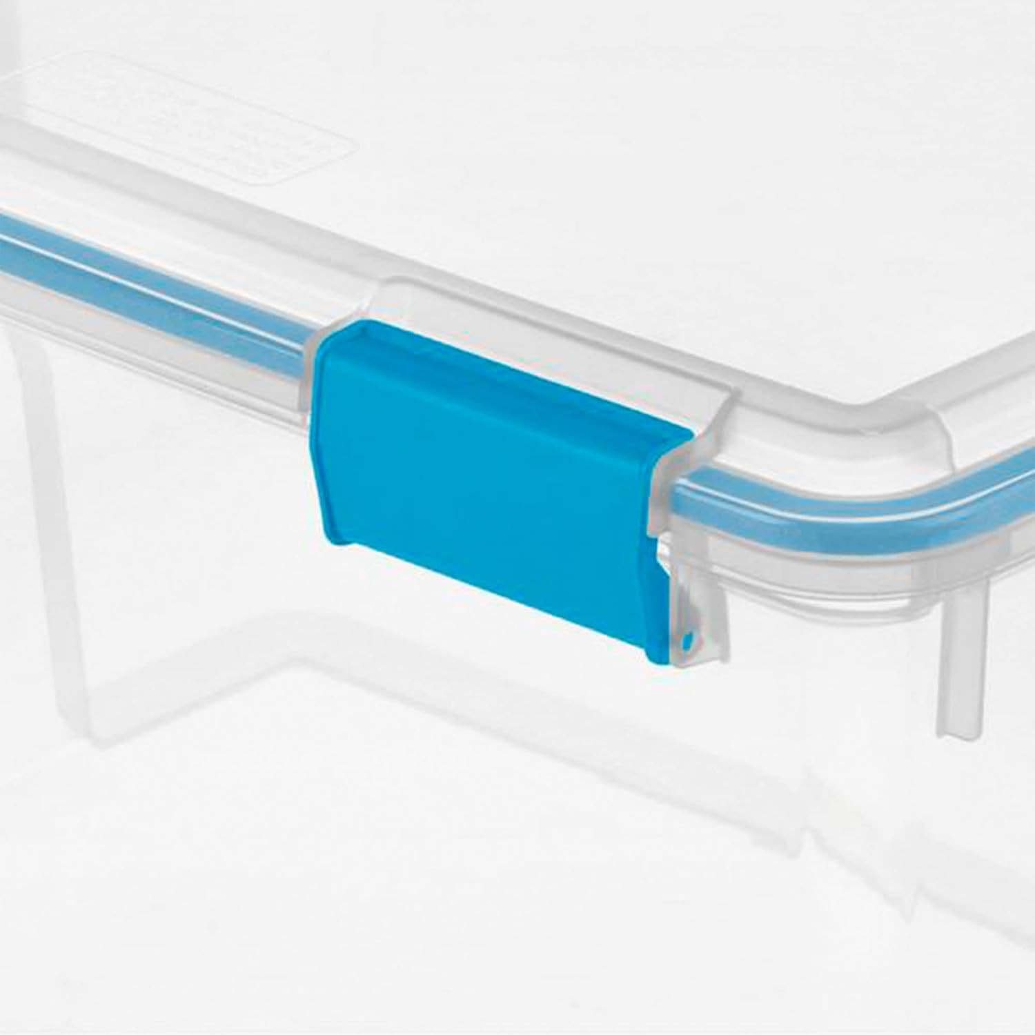 54 Quart Clear Storage Box with Blue Latches – 8 Pack